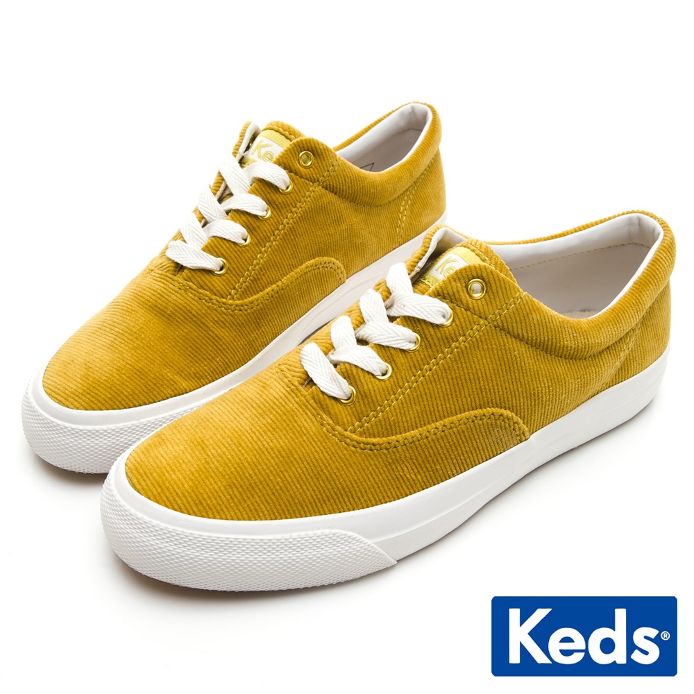 Keds ANCHOR 燈芯絨綁帶休閒鞋-黃綠