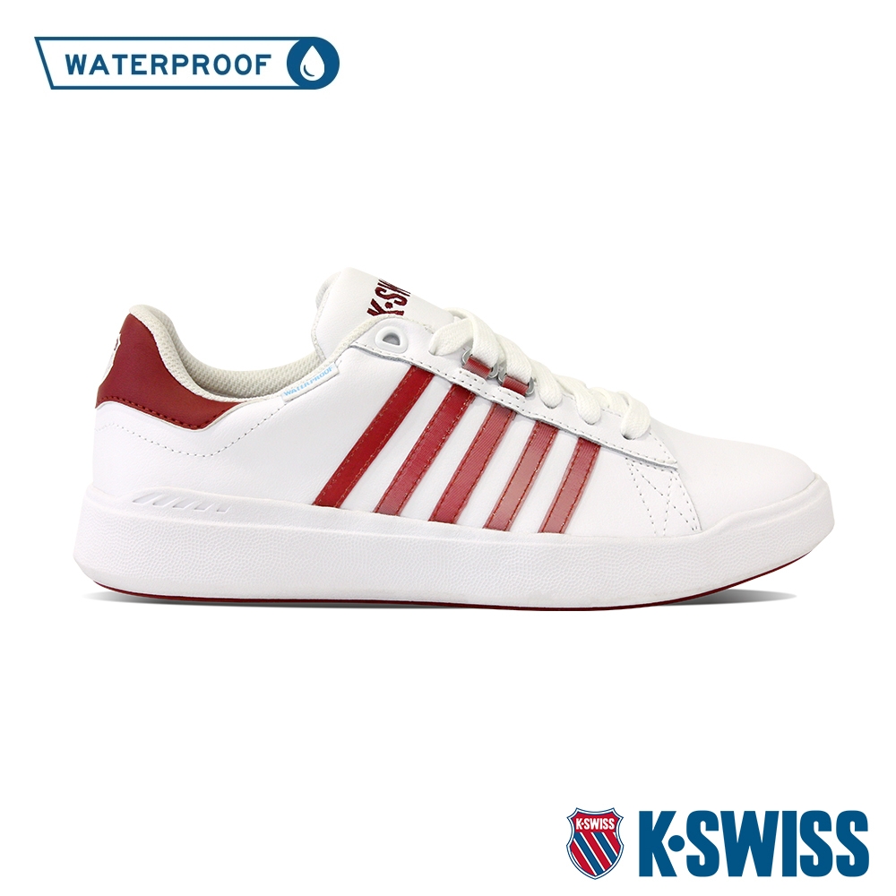 K-SWISS Pershing Court Light DS WP防水運動鞋-女-白/紅