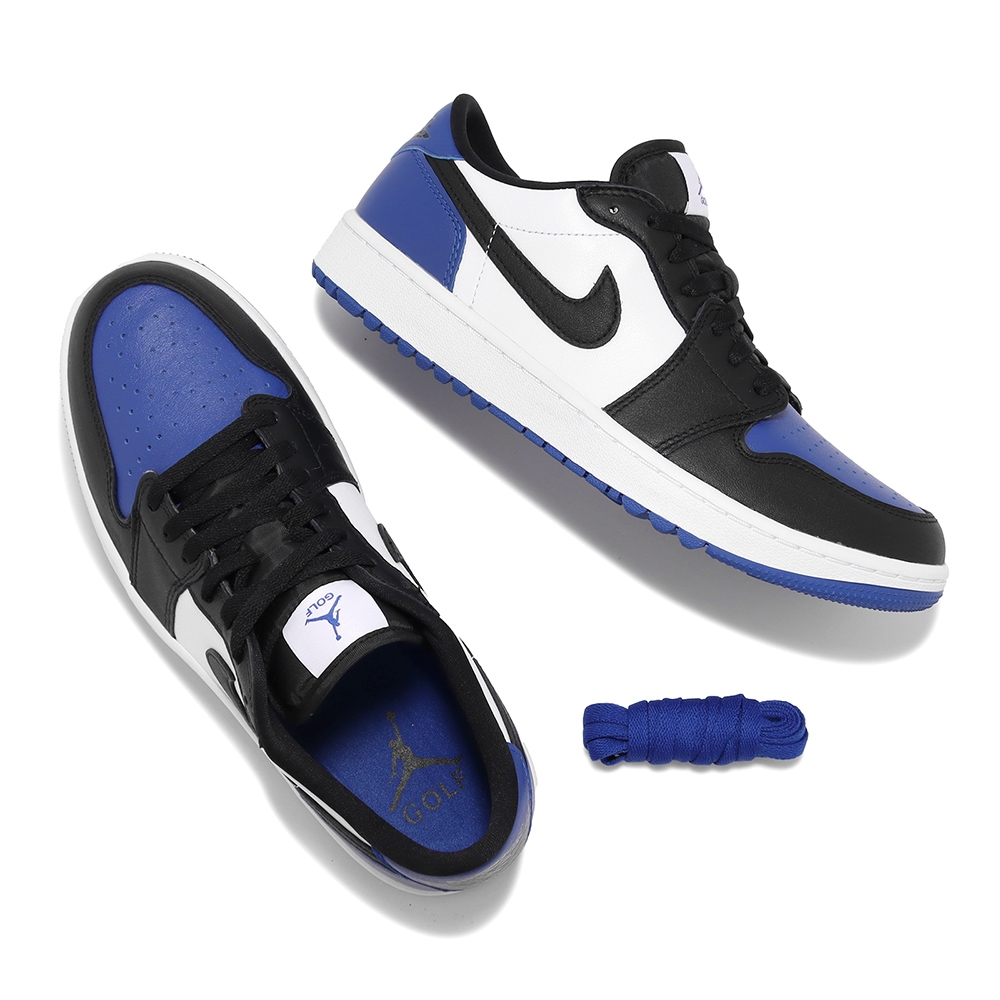 Nike 高爾夫球鞋Air Jordan 1 Low Golf 男鞋藍黑Royal Toe 皮革AJ