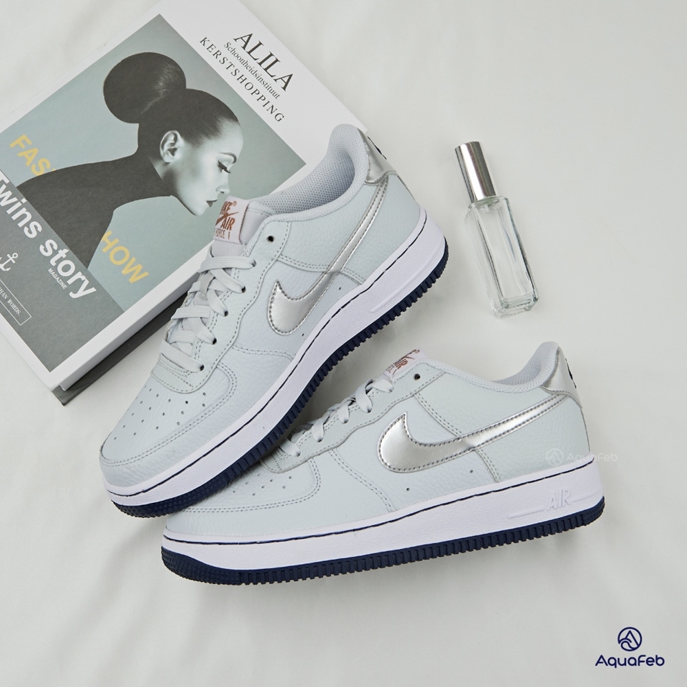 Nike Air Force 1 GS 女鞋大童鞋白銀色AF1 運動休閒鞋CT3839-004