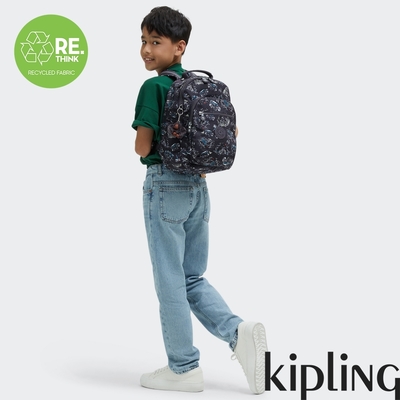 Kipling 黑底童趣印花機能手提後背包-SEOUL S