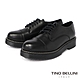 Tino Bellini 歐洲進口英倫風範牛皮圓頭厚底綁帶鞋-黑 product thumbnail 1