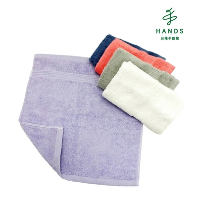 台隆手創館 MORINO台灣製有機棉歐色緞條方巾(紫/灰藍/白)