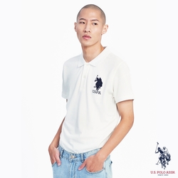 U.S. POLO ASSN. 經典大馬短袖POLO衫-純白色