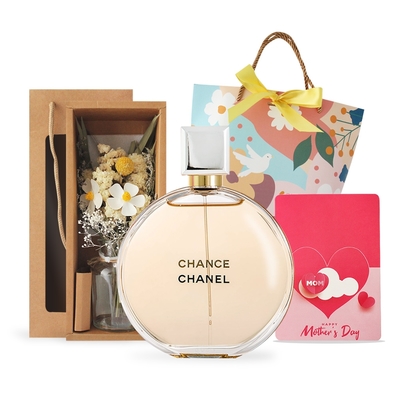 CHANEL 香奈兒 CHANCE香水組[淡香精100ml+擴香永生花禮盒+卡片]