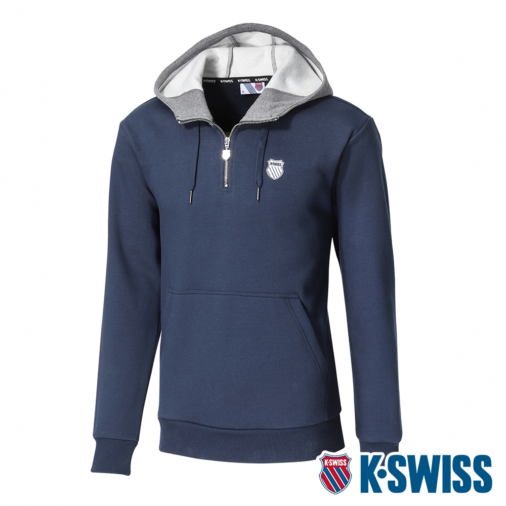 K-SWISS KS Color Hoodie刷毛連帽上衣-女-藍