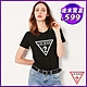 GUESS-女裝-白色浮雕倒三角LOGO短T,T恤-黑 原價1290 product thumbnail 1