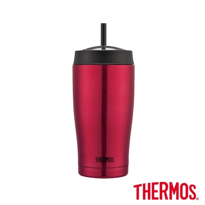 THERMOS膳魔師不鏽鋼真空吸管隨行瓶650ml(TS405PK)(深粉紅色)