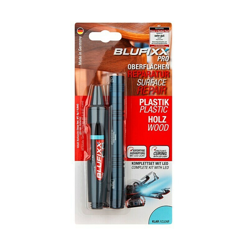 德國BLUFIXX 藍光固化膠 (附光筆)- 輕質型透明色 德國製