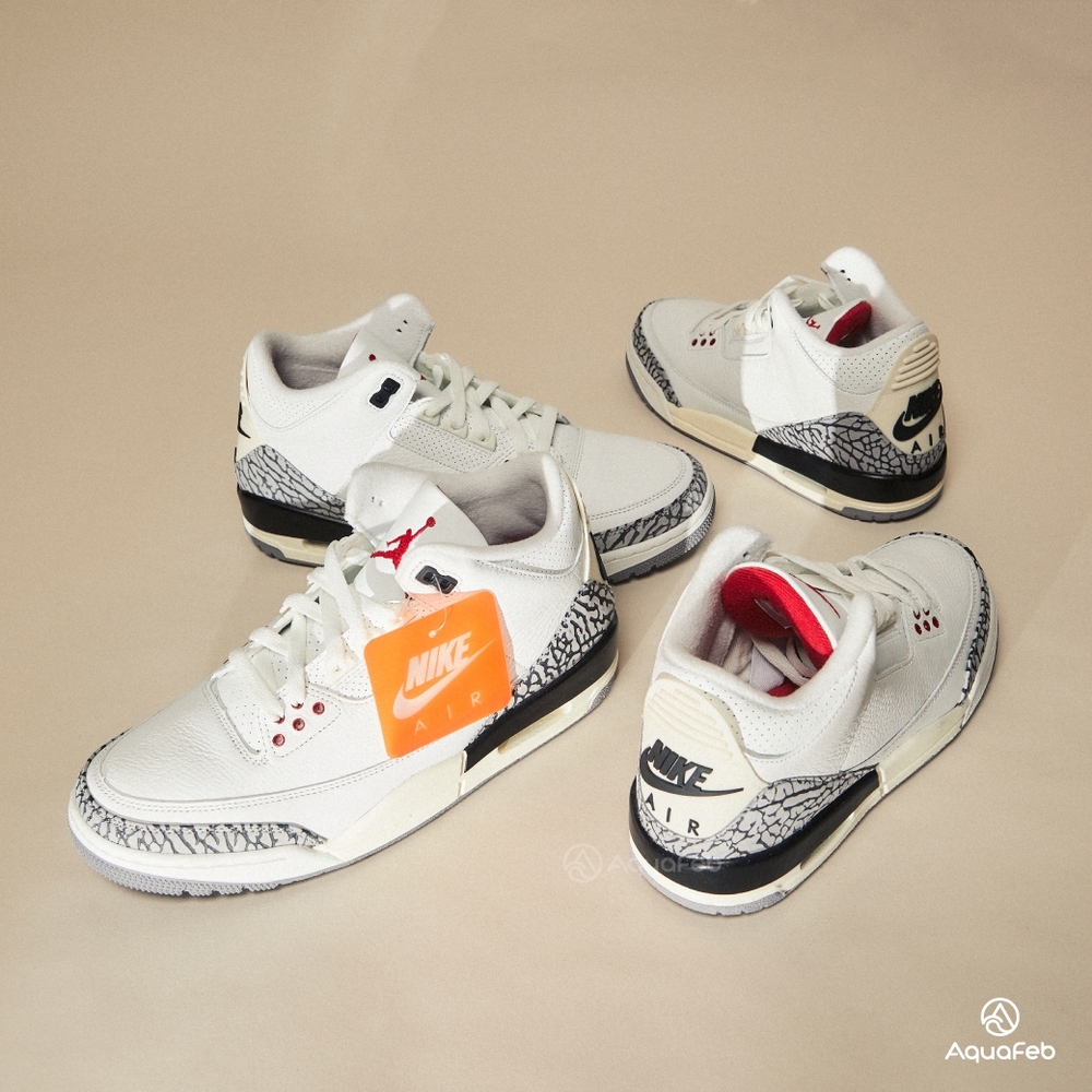 Nike Air Jordan 3 Retro 男鞋白色白水泥老屁股爆裂喬丹運動休閒鞋