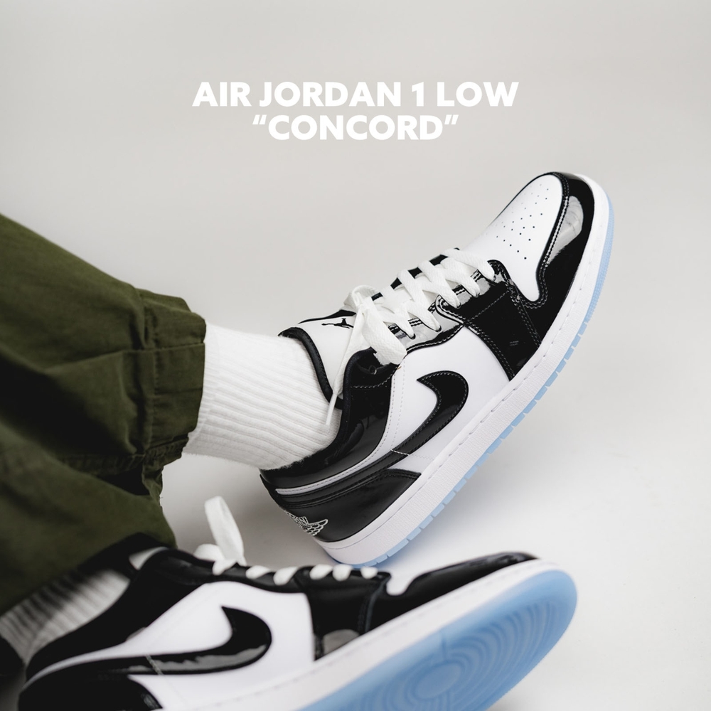 Nike Air Jordan 1 Low SE Concord 漆皮黑白男鞋AJ1 休閒鞋DV1309-100