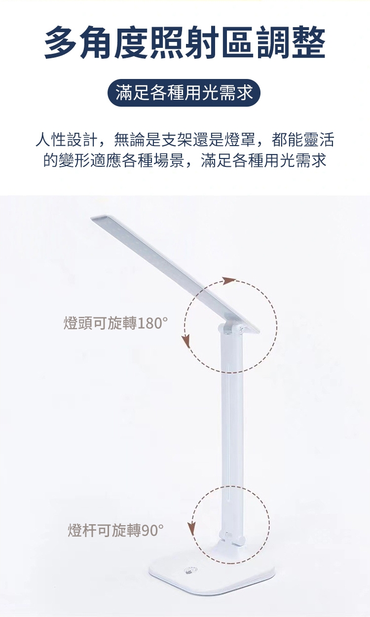 YUNMI LED護眼檯燈觸控式折疊檯燈可攜式充電檯燈5W 桌面閱讀檯燈伴讀燈