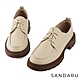 山打努SANDARU-牛津鞋 細繩綁帶鋸齒紳士鞋-杏 product thumbnail 1