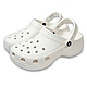 Crocs 卡駱馳 經典雲朵克駱格 CLASSIC PLATFORM CLOG 女 白色 增高中性鞋 休閒洞洞鞋 厚底涼鞋 輕量懶人鞋 防水拖鞋 206750-100 product thumbnail 1