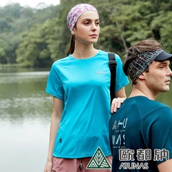 【ATUNAS 歐都納】女款POLARTEC短袖T恤A1TS2202W湖藍/防曬抗臭/吸溼排汗/透氣快乾