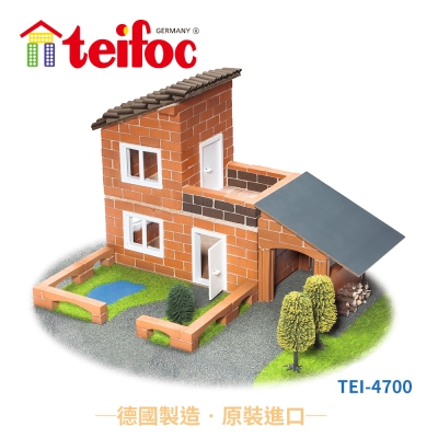 【德國teifoc】DIY益智磚塊建築玩具 車庫別墅 - TEI4700