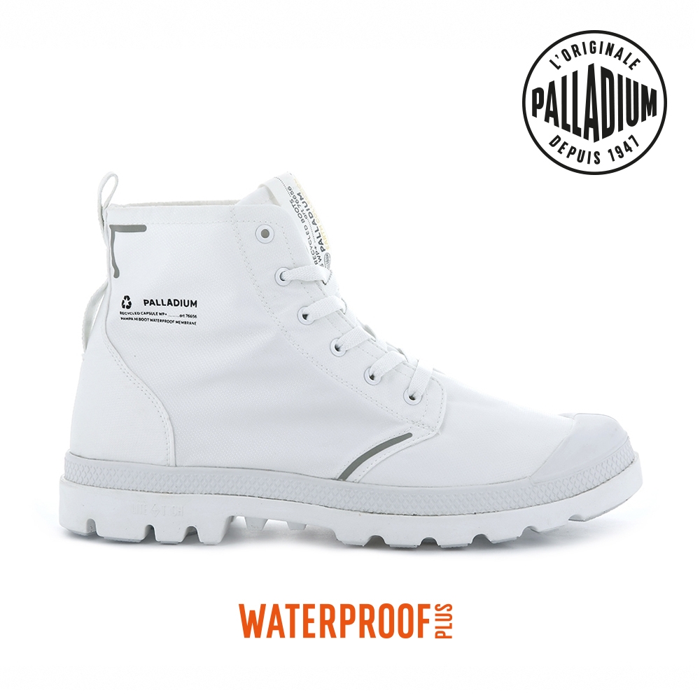 PALLADIUM PAMPA LITE+ RCYCL WP+再生纖維輕量防水靴-中性-白