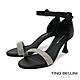 Tino Bellini 巴西進口閃鑽一字帶高跟涼鞋FSAT001(黑色) product thumbnail 1