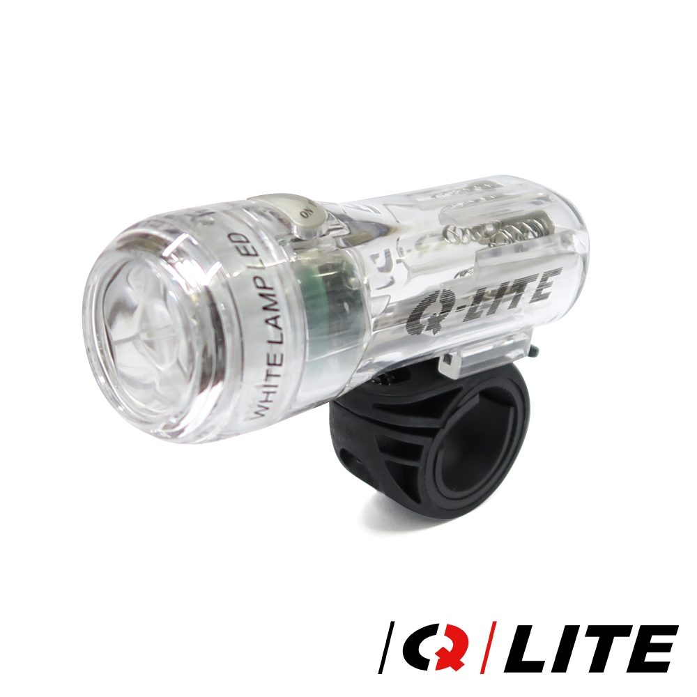 【Q-LITE】台灣製3白光LED2模式照明警示單車前燈-透明