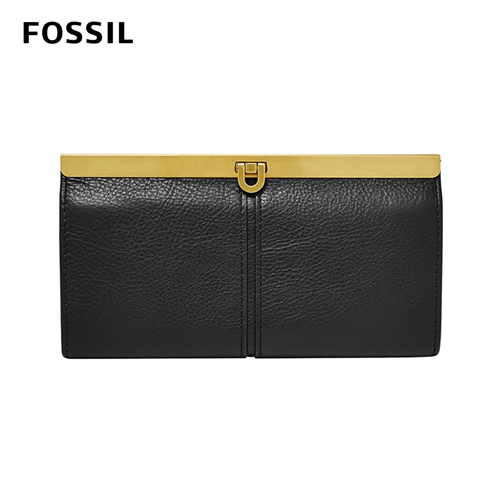 FOSSIL KAYLA 馬蹄型扣式手拿包-黑色 SL7825001