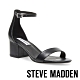 STEVE MADDEN-IRENEE 真皮一字繞踝粗跟涼鞋-黑色 product thumbnail 1