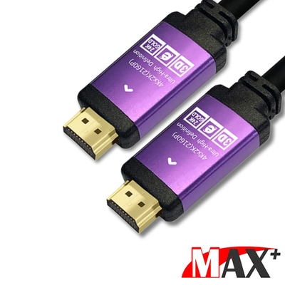 Max+ HDMI to HDMI 公對公4K鍍金鋁殼2160P影音傳輸線 黑/3M