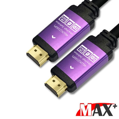 Max+ HDMI to HDMI 公對公4K鍍金鋁殼2160P影音傳輸線 黑/1.8M