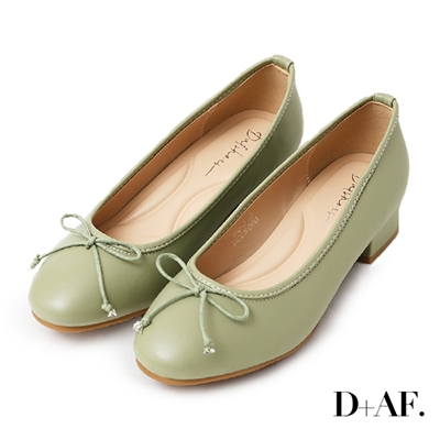 D+AF 芭蕾少女．4D氣墊低跟芭蕾娃娃鞋＊綠