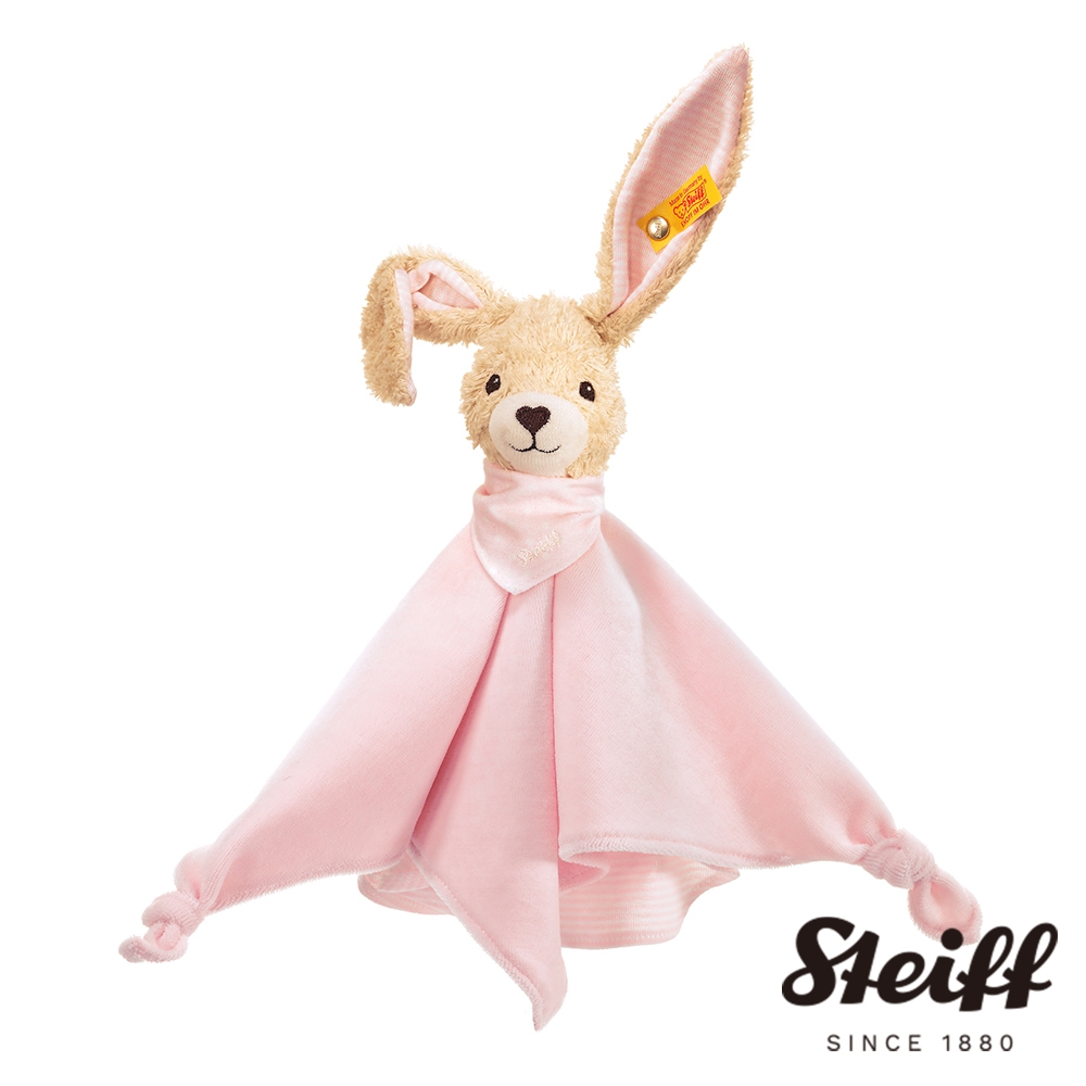 STEIFF德國金耳釦泰迪熊 Hoppel Rabbit Comforter 有機棉兔 嬰幼兒安撫巾