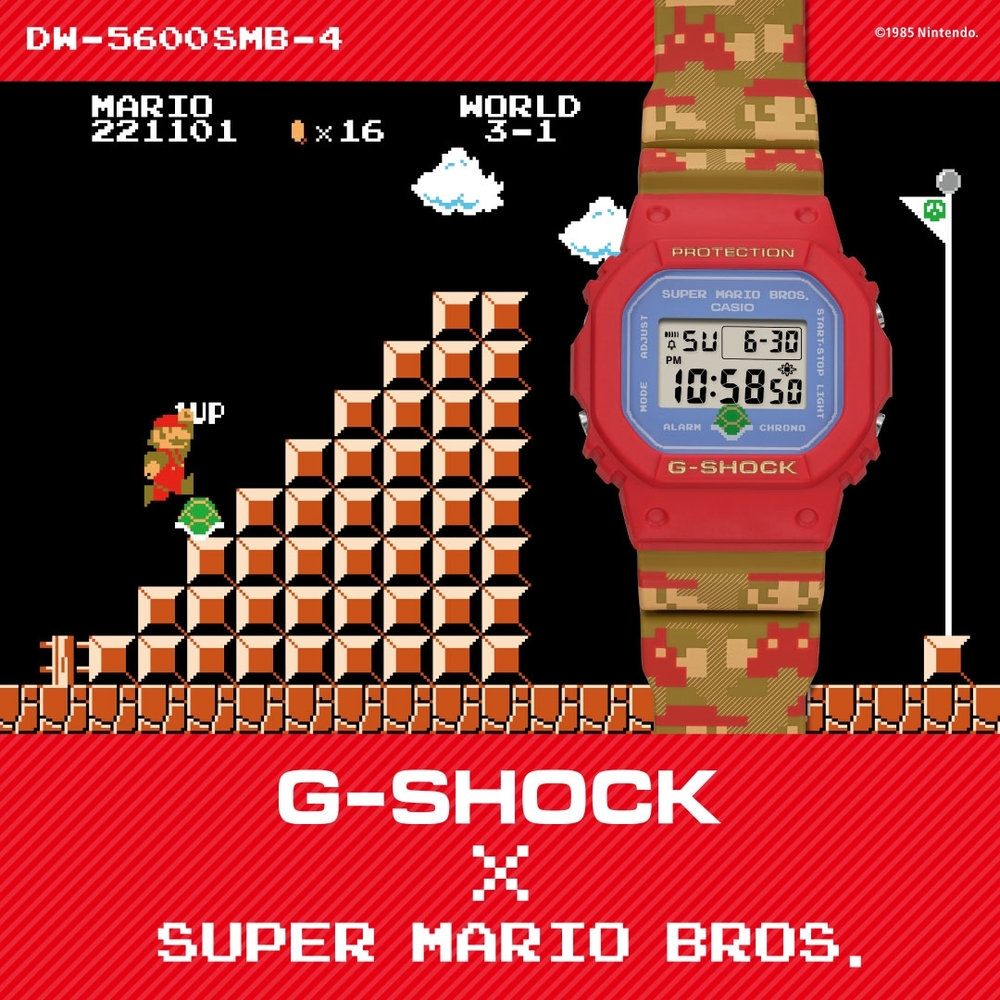 CASIO卡西歐 G-SHOCK 超級瑪利歐 經典懷舊 限量聯名 經典方型 DW-5600SMB-4_42.8mm