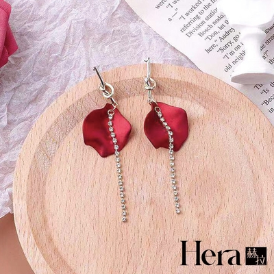 【HERA赫拉】 瑪莉玫瑰花瓣鑽鍊流蘇耳環