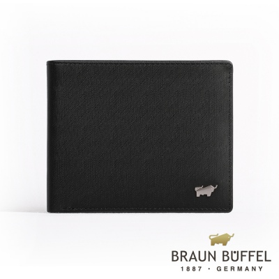 【BRAUN BUFFEL 德國小金牛】台灣總代理 HOMME-M 8卡男夾-黑色/BF306-313-BK