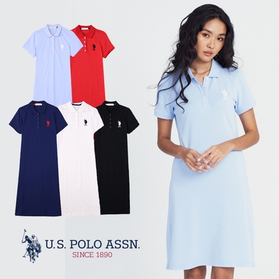 U.S. POLO ASSN - 女中馬短袖POLO裙 - 多色任選