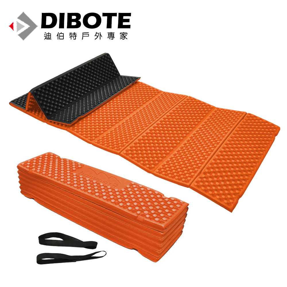 迪伯特DIBOTE 防水露營睡墊 折疊睡墊 蛋巢型設計 57x190cm (橘色)