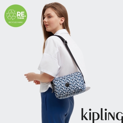 Kipling 豹紋印花多層隨身斜背包-ABANU M