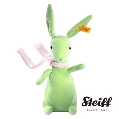 STEIFF德國金耳釦泰迪熊 Crazy Rabbit 綠色 瘋狂兔 動物王國_黃標
