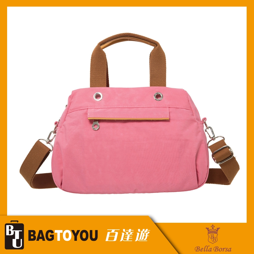 『官方正品』【Bella Borsa】經典微漾-2WAY側背包-粉 BB18C002PK