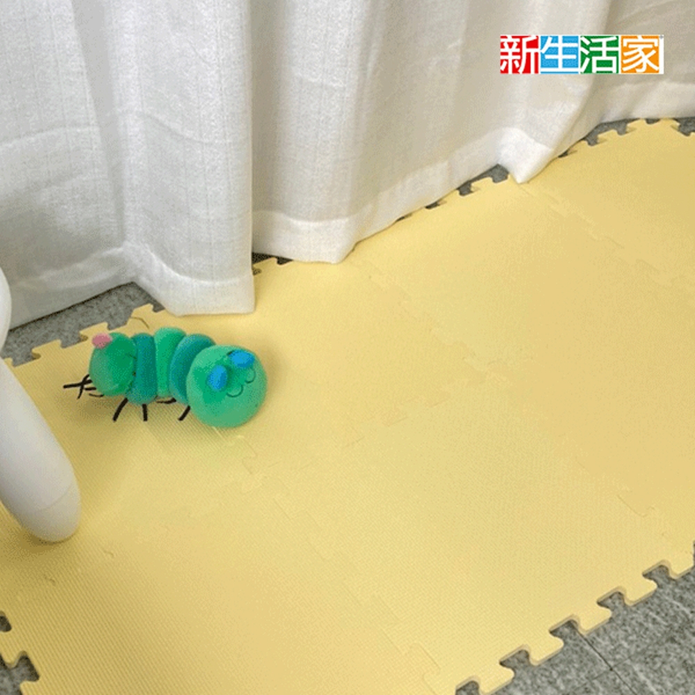 【新生活家】EVA素面巧拼地墊32x32x1cm-黃色(40入)
