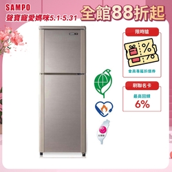 SAMPO聲寶 140公升1級定頻二門電冰箱SR-C14Q(Y9)晶鑽