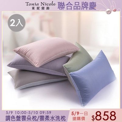 Tonia Nicole 東妮寢飾 調色盤雲朵水洗枕/雲柔防蟎抗菌水洗枕-2入組(多款任選)