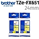 【2入組】brother TZe-FX651 (可彎曲)纜線標籤帶 ( 24mm黃底黑字 ) product thumbnail 2