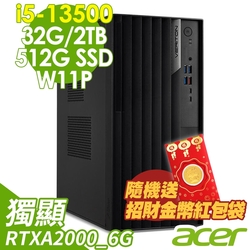Acer 宏碁 Veriton VM8715G (i5-13500/32G/2TB+512G SSD/RTXA2000_6G/W11P)