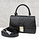 LV M45977  MADELEINE BB  質感素色金屬LOGO翻蓋手提/斜背兩用包(黑) product thumbnail 1