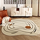 【西格傢飾】侘寂風羊羔絨圓形地毯 輕奢 柔軟舒適 羊羔絨地毯 床邊毯 防滑地毯 腳踏墊(100x100cm) product thumbnail 8