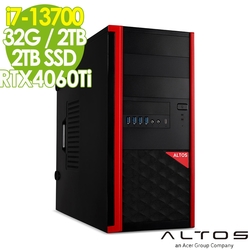 Acer Altos 安圖斯 P150F8 (i7-13700/32G/2TB+2TB SSD/RTX4060Ti-8G/700W/W11P)