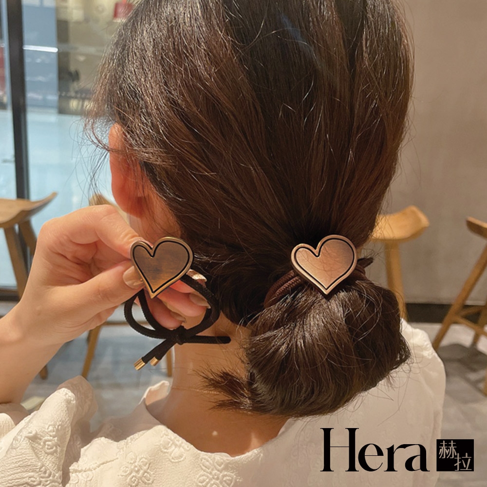 【Hera 赫拉】高雅脫俗古銅色愛心髮圈 HRA38