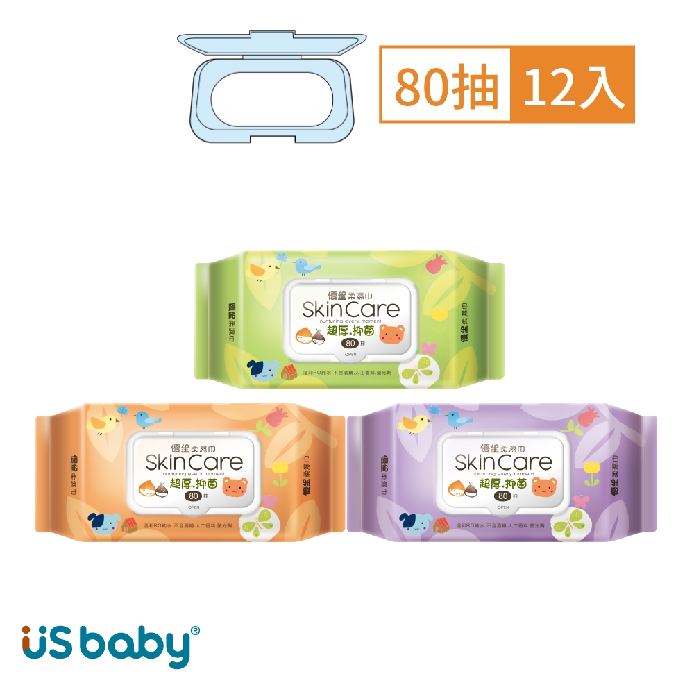 US baby 優生 超厚型柔潤濕巾80抽(12包)