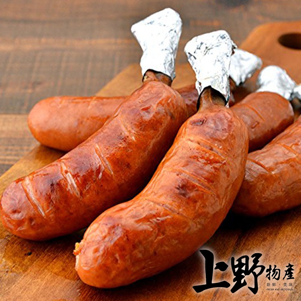 【上野物產】台灣豬 帶骨火腿熱狗腸（750g±10%/10支/包）x1包