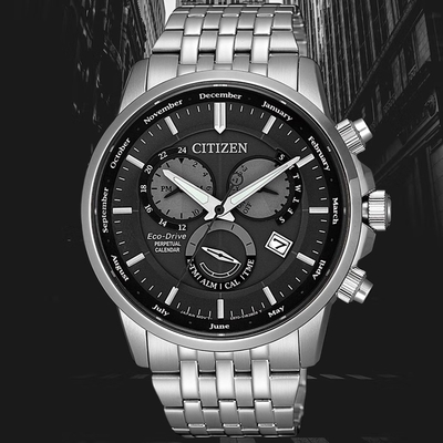 CITIZEN星辰 GENT S系列 光動能都會時尚三眼腕錶 禮物推薦 畢業禮物 42mm/BL8150-86H