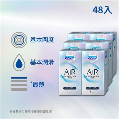 【Durex杜蕾斯】 AIR輕薄幻隱裝保險套8入x6盒（共48入）